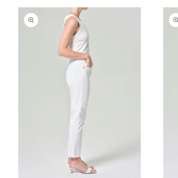 AGOLDE RILEY HIGH RISE STRAIGHT CROP (STRETCH) JEAN IN SOUR CREAM - Picture 3 of 10